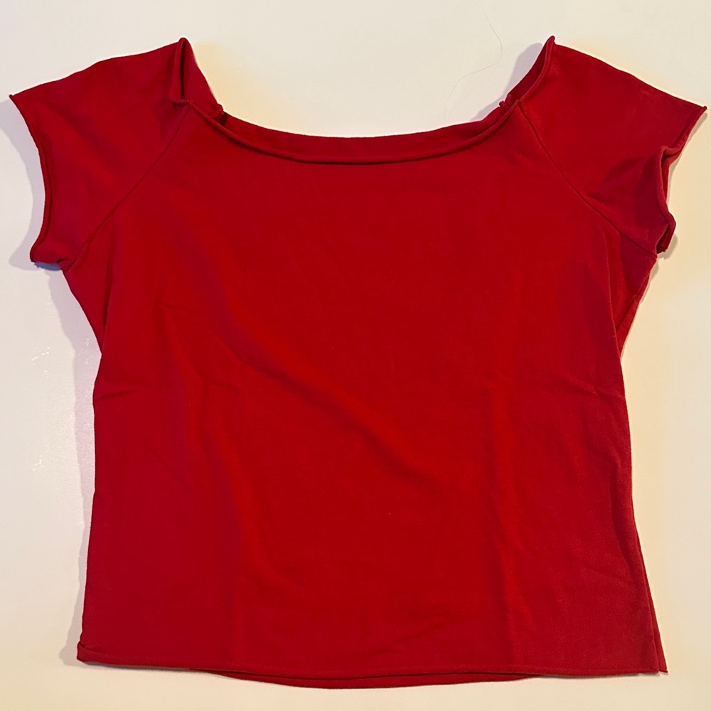 Brandy Melville Red Short Sleeve Tee, One Size